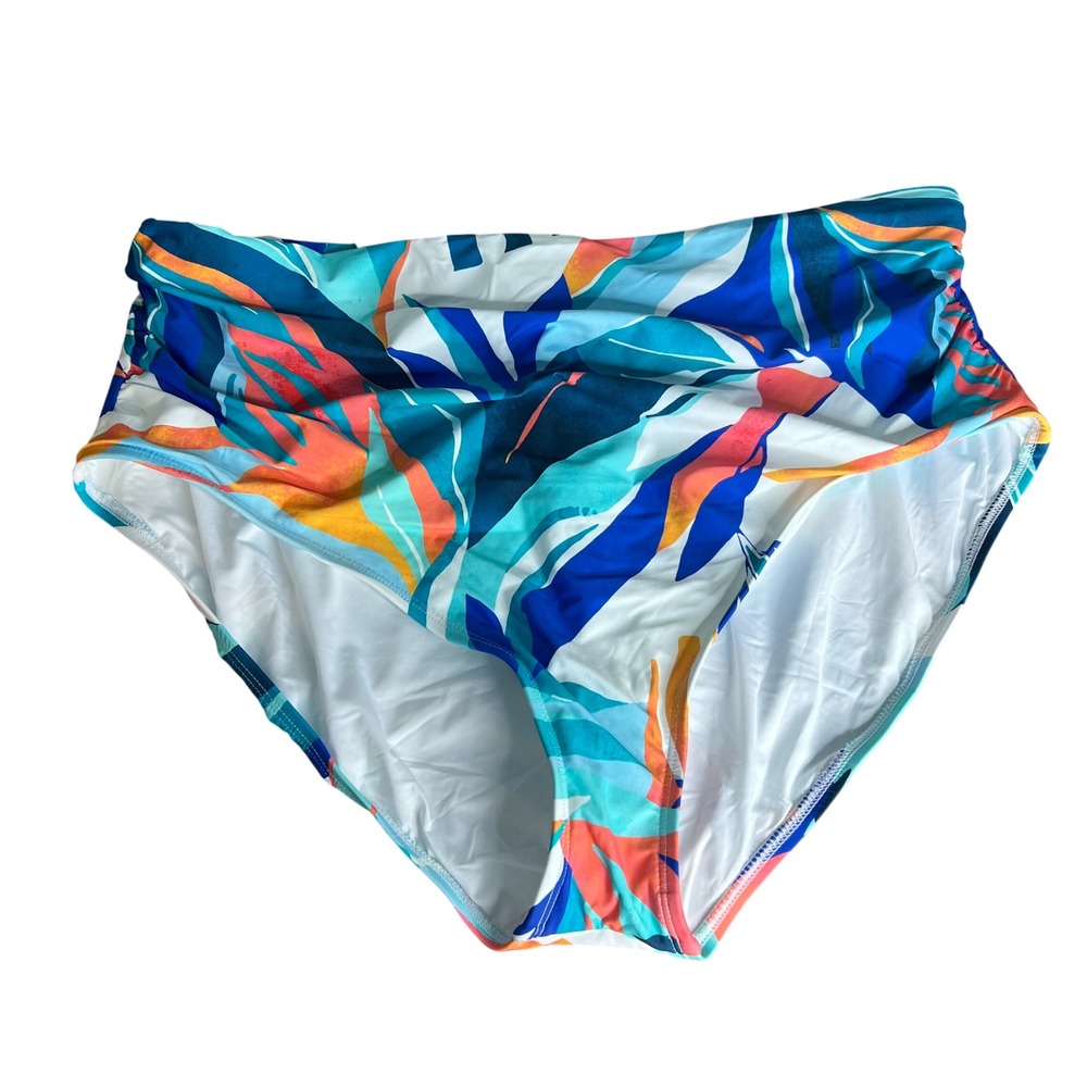 La Blanca Tropical High Waist Bikini Bottoms Plus Sz 22W Tummy Control NWT